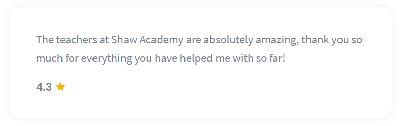 Shaw Academy Business Course Reviews - 4.3 stars