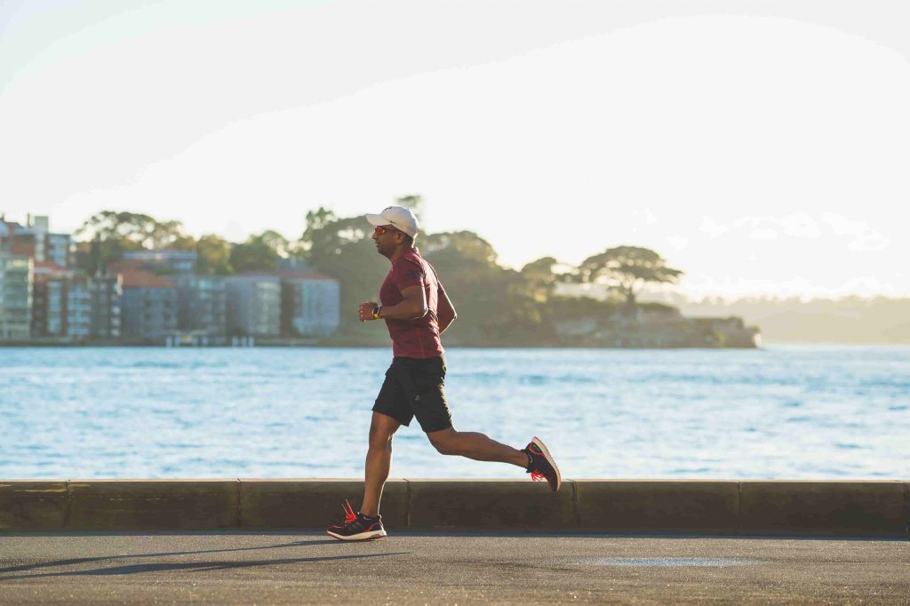 man running aerobic exercise